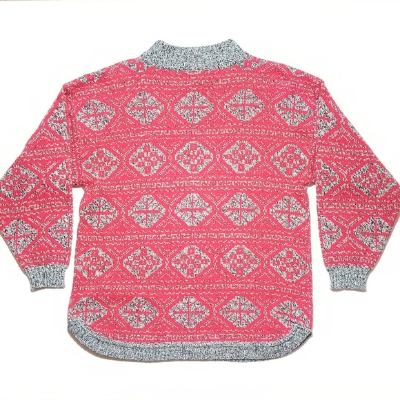 Vtg 90s Erika Mock Neck Holiday Knit Sweater - Picture 8 of 8